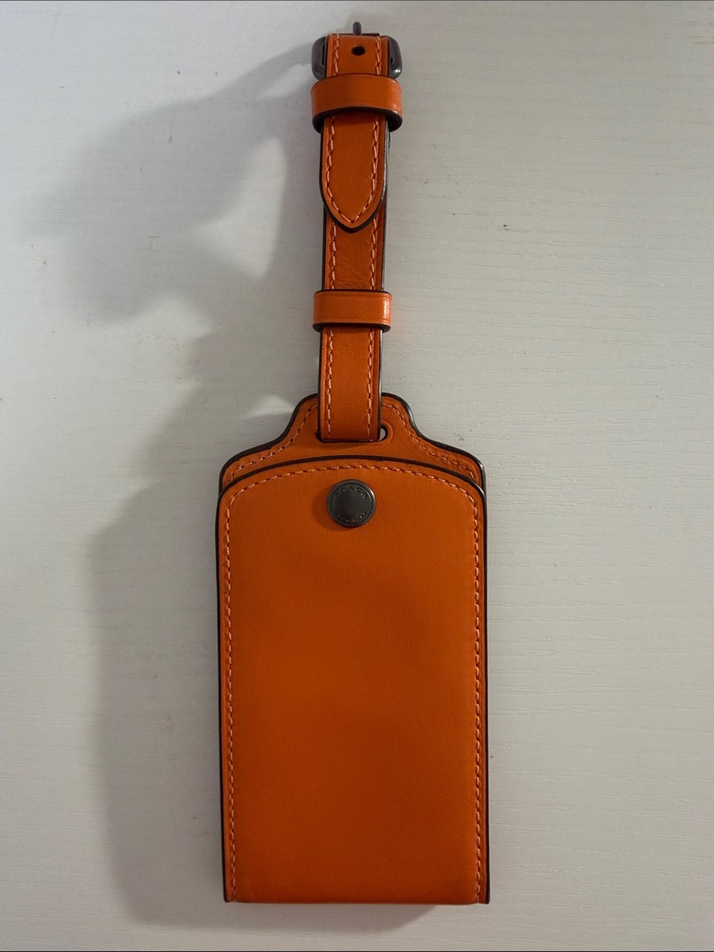 Coach Leather Luggage Tag in Orange